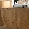 Sapphtopaz Barrel Type Coffee Table Natural Style Center Coffee Bar with Storage Space for Living Room, Bedroom - 3 of 4