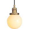 Runesay Pendant Light with Milk White Globe, 1-Light Modern Vintage Edison Hanging Light Mini Semi Flush Mount Light Fixture Decor Ceiling Light - 2 of 4