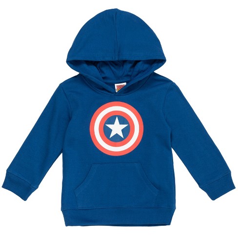 Marvel Avengers Captain America Big Boys Fleece Pullover Hoodie Blue 18-20  : Target