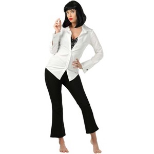 HalloweenCostumes.com 1X Women Plus Size Women's Mia Wallace Pulp Fiction Costume, Black/White - 1 of 3