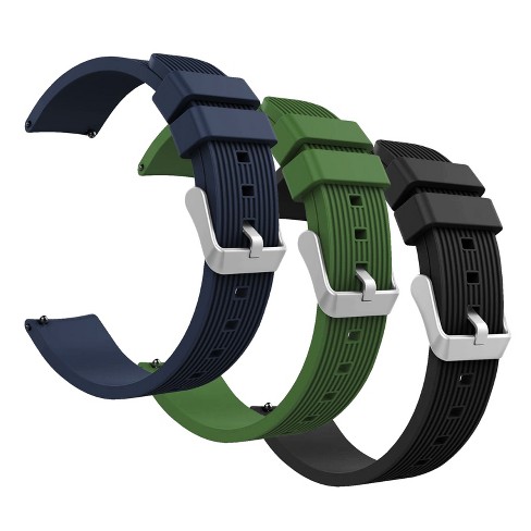 Insten 3 Pack Band For Samsung Galaxy Watch 4 40mm 44mm 4 Classic 42mm 46mm Watch 3 41mm Active 2 Replacement Wristbands mm Black Blue Green Target