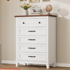 Bedroom 5 Dresser for Bedroom, 41.3 in Tall Vertical Drawer Dresser with Large Storage, Freestanding Wooden Closet Chest - 1 of 4