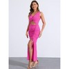 INSPIRE CHIC Women's Sleeveless V-Neck Thigh Split Bodycon Dress - 3 of 4