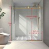 PexFix 76 in.x 60 in. Frameless Single Sliding Shower Door 8mm Tempered Glass With Adjustable Soft Closing Design for Spa Bathroom Brushed Gold - 2 of 4