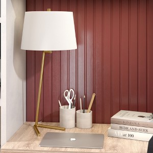 Hudson and Canal 28.5" Tall Tilted Table Lamp with Fabric Shade - 1 of 4