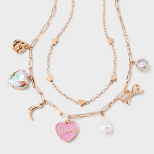 Girls' 2pk Charm Necklace Set - art class™ - 1 of 3