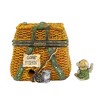 Boyds Bears 1.75 In Opie's Creel Basket With Minnow Mcnibble Treasure Box Fish Figurines - 2 of 3