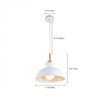 Rennnsan Veorix 11"W 1-Light Dome Wood Modern Dimmable Pendant in White - 3 of 4