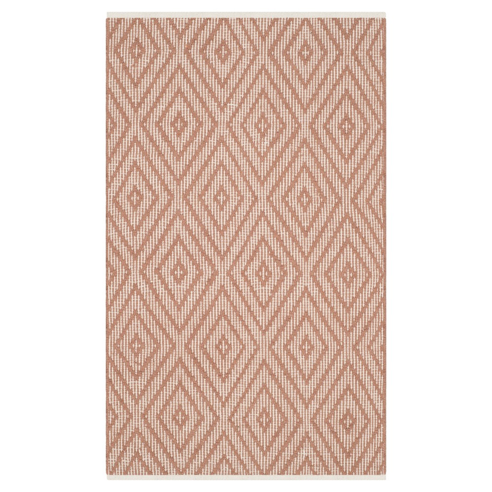 Beige/Ivory Diamond Flatweave Woven Accent Rug 2'3inx3'9in