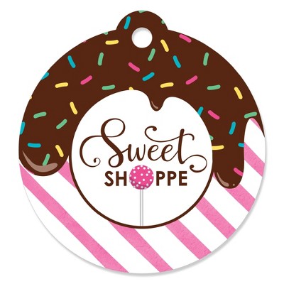 Big Dot of Happiness Sweet Shoppe - Candy and Bakery Birthday Party or Baby Shower Favor Gift Tags (Set of 20)