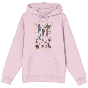 Harry Potter Herbology Oil Painting Long Sleeve Cradle Pink Men's Hooded Sweatshirt - 1 of 2