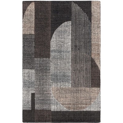 Fifth Avenue FTV405 Handmade Tufted Area Rug - Black/Grey - 5'-0" x 8'-0" - Safavieh