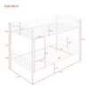 NicBex Twin Over Twin Bunk Bed with Fence and Ladder,Metal Loft Bed with Detachable Design for Bedroom,Convertible into 2 Beds,White/Black/Silver - 3 of 4
