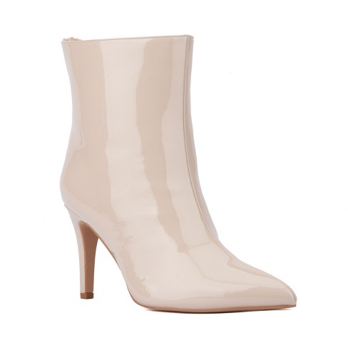 Nude high heel boots best sale