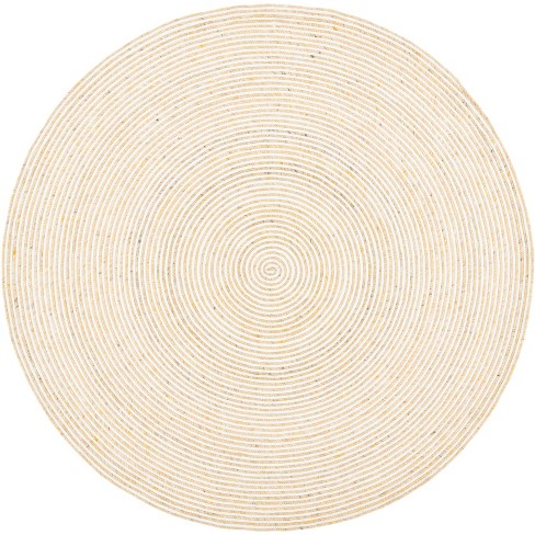 Braided Brd905 Hand Woven Rug - Gold/ivory - 6' Round - Safavieh : Target