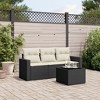 vidaXL Garden Sofa Set Black PE rattan, powder-coated steel, tempered glass - 2 of 4
