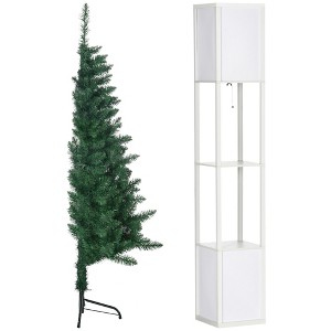 Aghana Digitals 5ft Half Artificial Christmas Tree with Auto-Open Hinges, Flame Retardant PVC - 1 of 4