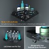 Racxily 2Pcs Corner Shower Caddy Shelf with Hooks, Adhesive Bathroom Shelves, Wall Mounted Organizers, Black - 4 of 4