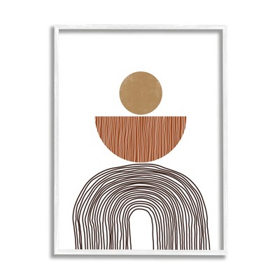 Stupell Industries Boho Shapes Stacked Abstract Round Curves Brown White