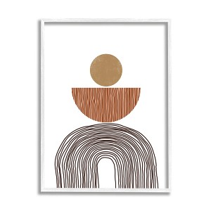 Stupell Industries Boho Shapes Stacked Abstract Round Curves Brown White - 1 of 4