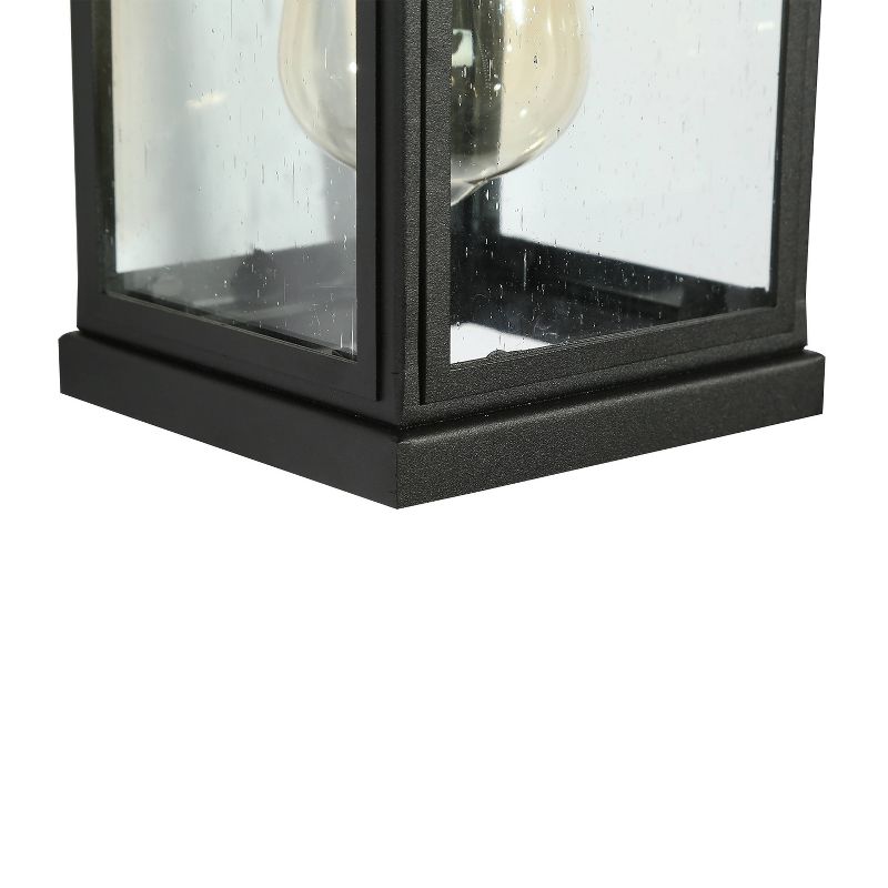 12&#34; Metal/Seeded Glass Square Outdoor Wall Light Matte Black - LNC, 5 of 10