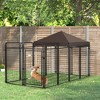PawHut Dog Kennel Outdoor with Waterproof Canopy, Galvanized Chain Link, for Backyard and Patio, Large and Medium Sized Dog, 9.3' x 4.6' x 5.2' - 3 of 4