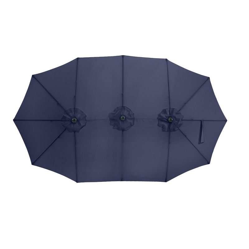 Extra Large Outdoor Umbrella - 15 Ft Double Patio Shade with Easy Hand Crank for Outdoor Furniture, Deck, Backyard, or Pool, 4 of 10