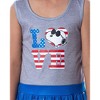 Peanuts Girl's Snoopy Joe Cool USA Love Tank Nightgown Dress Pajama Grey/Blue - 4 of 4