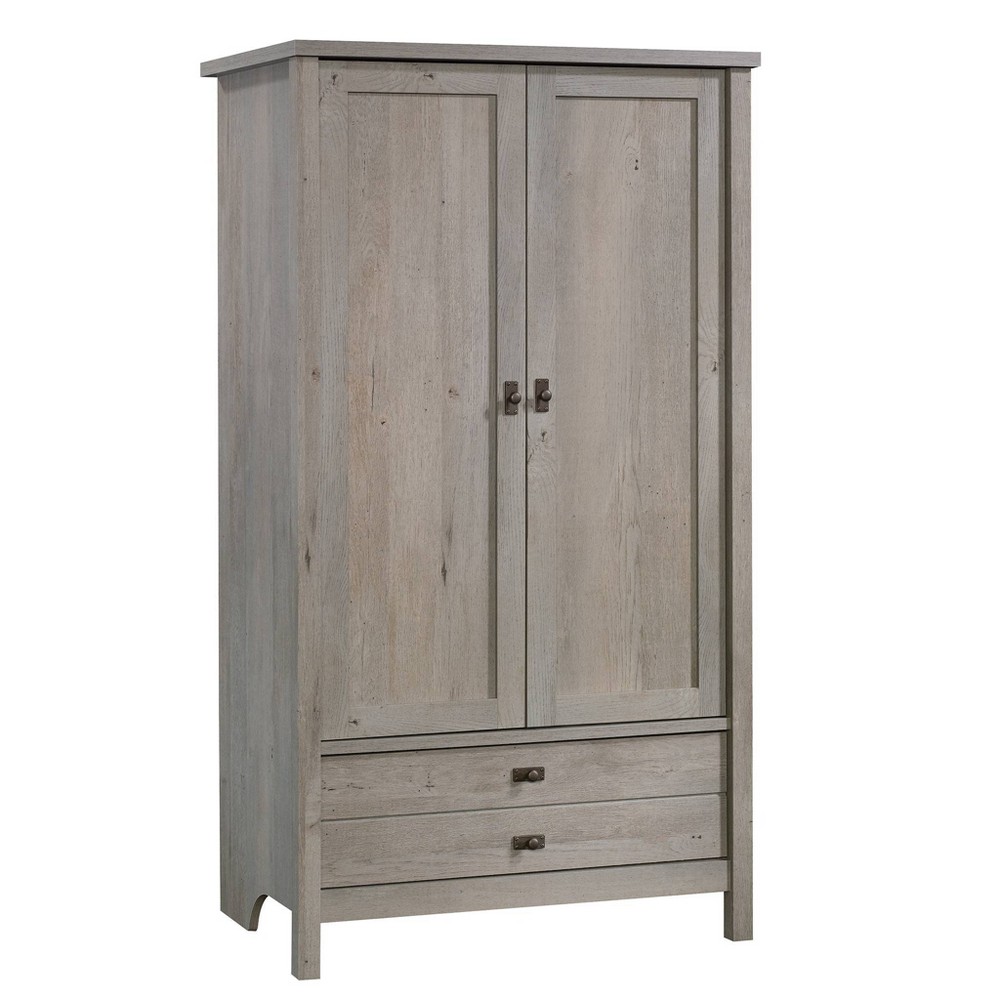 Cottage Road Armoire Mystic Oak - Sauder: Adjustable Shelf, Garment Rod, Storage Drawer