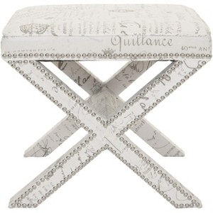 Palmer Ottoman With Silver Nailhead - MCR4589 - Safavieh - 1 of 4