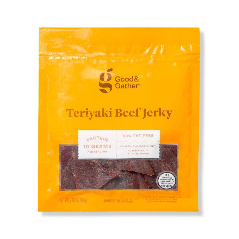 Teriyaki Beef Jerky - 2.85oz - Good &#38; Gather&#8482;, 1 of 5