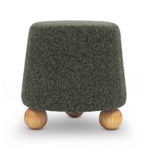Jaine Loose Mohair Stool Forest Green - 1 of 4