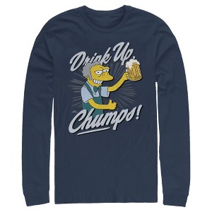 Men's The Simpsons Drink Up, Champs Long Sleeve Shirt - 1 of 4