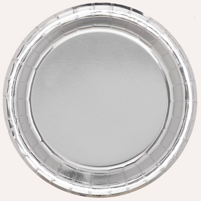 8.5" 20ct Dinner Paper Plates Silver - Spritz™