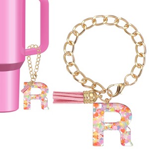 Unique Bargains Epoxy Resin Colorful Glittery Tassel Sports Water Bottle Accessories Letter Charm 1 Pc - 1 of 4