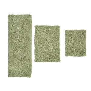 Fantasia Bath Rug Collection Cotton Shaggy Pattern Tufted Set of 3 Bath Rug Set - Home Weavers - 1 of 3
