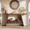 Tribesigns 63-Inch Long Entryway Console Table, Farmhouse 2-Tier Narrow Sofa Table Behind The Couch for Living Room, Hallway, Rustic Brown - 4 of 4