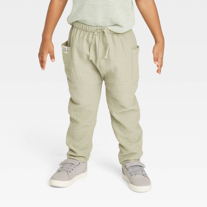 Grayson Collective Toddler Gauze Jogger Pants - Sage Green, 1 of 4