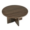 NicBex 23.6"/35.8" Modern Round Coffee Table,Minimalist End Table,Solid Wood Look MDF Side Table,Simple Center Table for Living Room,Office - 2 of 4