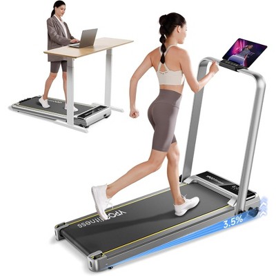 Probe Hues Walking Pad with Handles, 2-in-1 Foldable Treadmill, 3-Level Incline