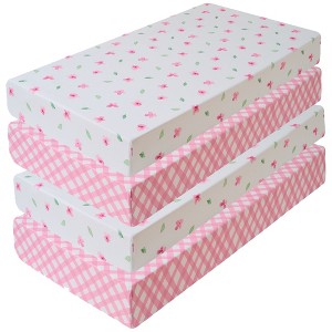 4-Pack Crib & Toddler Bed Sheets for Baby Girls and Boys, Fitted Mattress Sheets by Sweet Home Collection® - 1 of 4