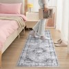 Area Rug Washable Medallion Rug Non Slip Non Shedding Traditional Floor Carpet Foldable Low Pile Thin Soft Distressed Accent Rug for Living Room - 2 of 4