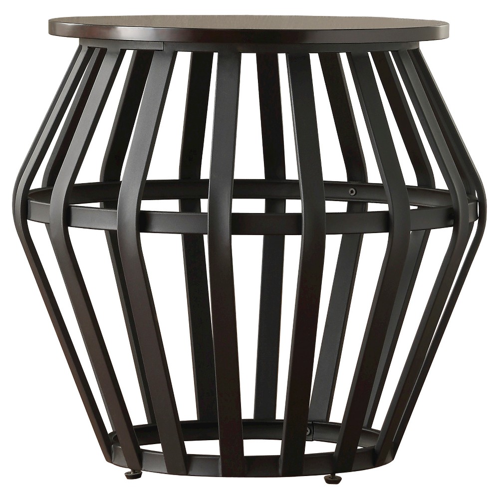 Photos - Coffee Table Pelham Drum Accent Table Black - Inspire Q