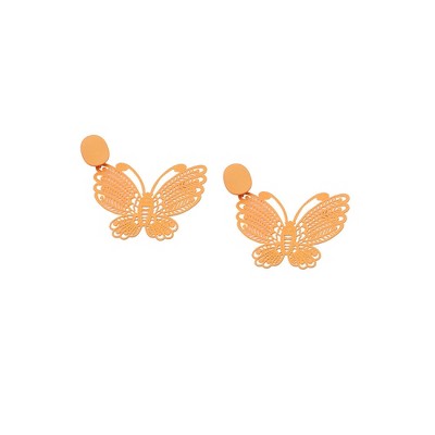 SOHI Women's Gold Butterfly Drop Earrings