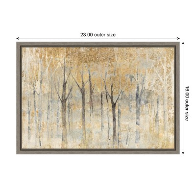 Autumn Gold Abstract Impressionist Framed Canvas Wall Art