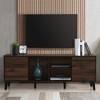 63" Mid Century TV Stand with 2 Cabinets,3 Open Shelves, Cable Management for Living Room or Entryway - 3 of 4