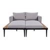 Nestfair Metal Outdoor Patio Day Bed 2 in 1 Chaise Lounges with Cushions Gray - 3 of 4