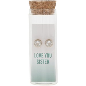 Pavilion Gift Company - Love You Sister - 14K Gold Plated Earring in a Bottle - Earrings - 1 of 4