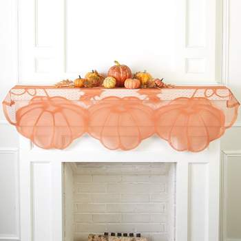 The Lakeside Collection Pumpkin Mantel Scarf - Fall/Autumn Decor for Fireplace or Table