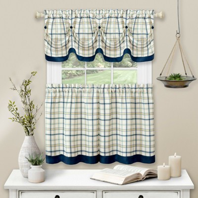 Kate Aurora Country Farmhouse Plaid 3 Pc Tattersall Cafe Kitchen   GUEST 515680d8 245f 4a97 Ae2e A35217075884